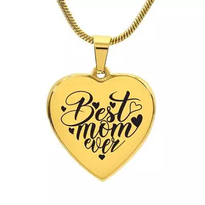 Personalized Engraved Heart Necklace - Best Mom Ever • $39.95