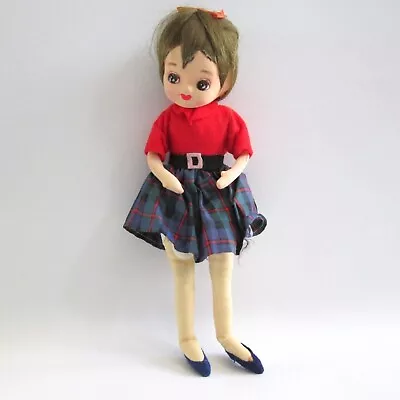 Vintage Japan Big Eye Pose Doll Schoolgirl Uniform 12 Inches Tall • $24.98