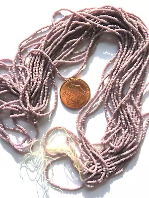 Antique Micro Seed Beads-14/0-16/0 Matte Lavender Cheyenne Purple Variegated • $6.25