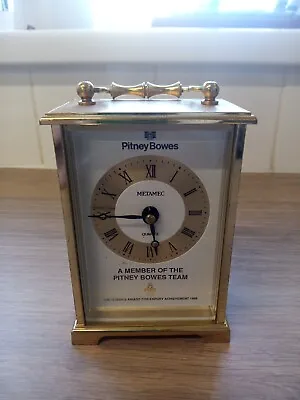 £5.99 • Buy Vintage Metamec Solid Brass Quartz Carriage Clock-Pitney Bowes Queen's Award