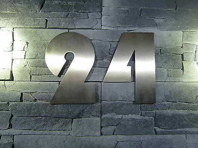 £17.99 • Buy House Number Stainless Steel 200mm Font Type Bauhaus Metal Masive Run Led