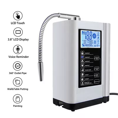 £285.99 • Buy Alkaline Water Ionizer Purifier Device Filter Touch LCD PH3.5-10.5 Washer Tools