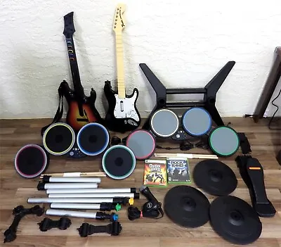 $459.99 • Buy XBox 360 Rock Band Bundle 2 Guitars, 2 Drums, Cymbals, Sticks, Microphone, Games