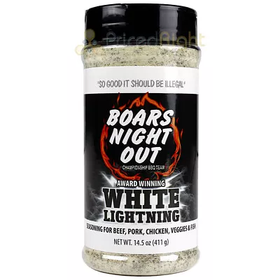 Boars Night Out White Lightning Dry Rub 14.5 Oz. Bottle Competition Rated • $19.95