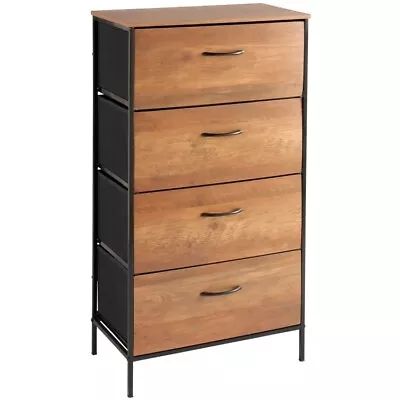 Elegant Tromso 4 Drawer Unit Bedroom Hallway Furniture Includes 4 Canvas Baskets • £74.50