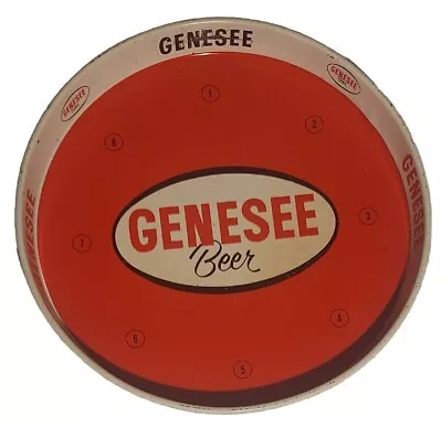 GENESEE BEER: Vintage 12  Round Red White And Black Metal Serving Tray • $29.99