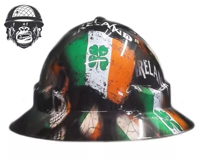 Custom Hydrographic Safety Hard Hat IRELAND SKULLS PRO CHOICE WIDE BRIM • $85