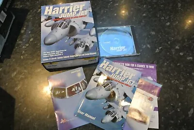 PC Original Big Box Game Complete HARRIER JUMP JET Microsoft Flight Sim • £29