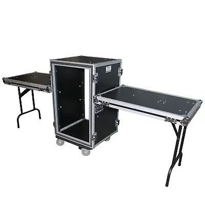 ProX T-16RSPWDT 16U Vertical Shockproof Amp Rack Case W/Side Tables 19 In Depth • $1099.99