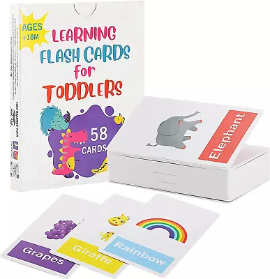 - Alphabet Flash Cards For Toddlers Double-Sided 58 Picture Cards Baby Flash  • $8.17