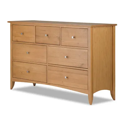 Oak Chest Of Drawers Large 7 Drawer Chest Wide Bedroom Furniture EDWARD HOPPER • £539.99