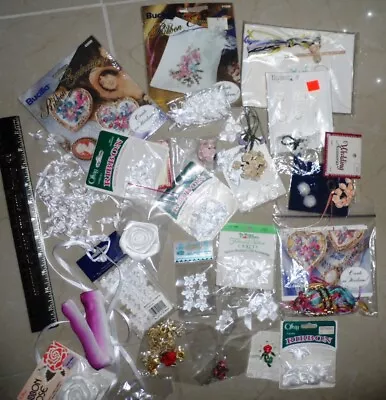 Mixed Lot Ribbon Appliques Craft Sewing Kit White Pink - Will Add Some More! • $12.90