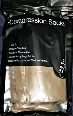 3 Pair Of Compression Socks Per Bag Miracle Nude Unisex L - Xl Varicose Vein Leg • $7.99