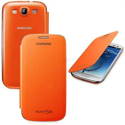Genuine Samsung FLIP CASE GALAXY S 3 III GT I9300 Original Smart Phone Cover OR • £3.09