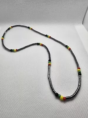 One Love Rasta Jamaican Red Yellow GreenBlack  Beaded Necklace 16  -22  • $15