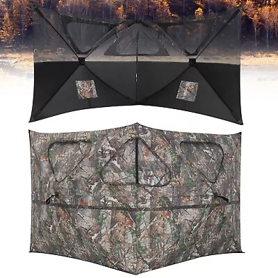 Portable Hunting Blind 2-Panel Pop Up Hunting Ground Blind 360 Degree See Throug • £34.95