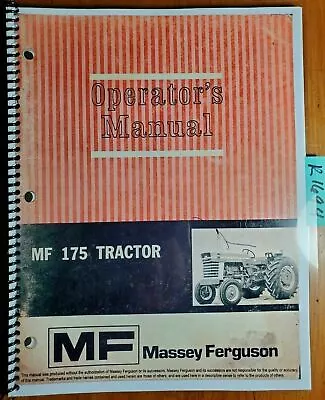 Massey Ferguson MF 175 Perkins Gas & Diesel Tractor Operator Manual 1448 072 M4 • $17.99