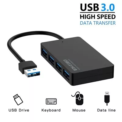 USB 3.0 Hub Multi Data Cable 4 Port High Speed Slim Compact Expansion Splitter • $7.99