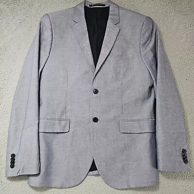 H&M Blazer Mens Size 40R Blue Slim Fit Cotton Blend Sport Coat 2 Button Jacket • $19.99