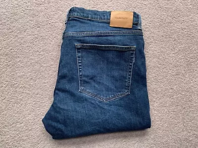 GANT Mens Slim Fit Mid Rise Straight Leg Jeans - Mid Blue - W36 L30 • £29.99