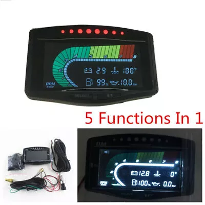 Universal 5 Function 12v/24v SUV Car LCD Digital Gauge Meter＋Oil Pressure • $65.60