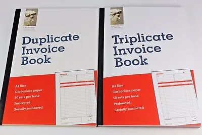 A5 Or A4 Carbonless Duplicate Or Triplicate Invoice Books. 50 Leonardo Ncr Sets. • £11.99