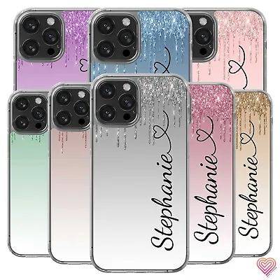 £6.90 • Buy Personalised Printed Glitter Phone Case GEL Cover For Apple Samsung Name 196