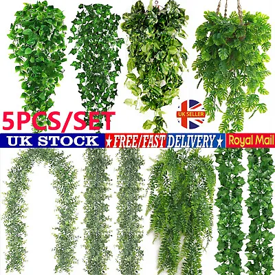 5X Artificial Ivy Vine Leaf Trailing Foliage Flower Hanging Fake Plant Garden UK • £3.39