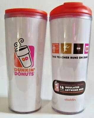 $14 • Buy Dunkin Donuts 16oz Cup Travel Mug Tumbler (This Teacher Runs On Dunkin)
