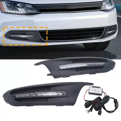 For 2011-2014 VW Jetta LED Fog Lamp Daytime Running Light Turn Signal Pair • $57