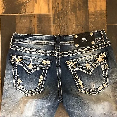 MISS ME Jean Capris W Thick Stitch & Embroidered Pockets Size 30 W • $22.99