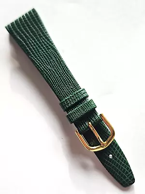 20mm - Green Genuine Leather Watch Band - (  Gold Buckle ) • $12.97