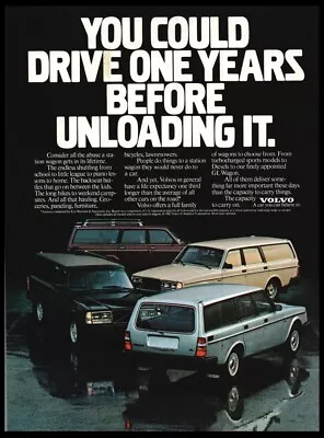 1982 Volvo Station Wagon Sedan Car Photo Print Ad-Vintage Man Cave Garage • $7.88