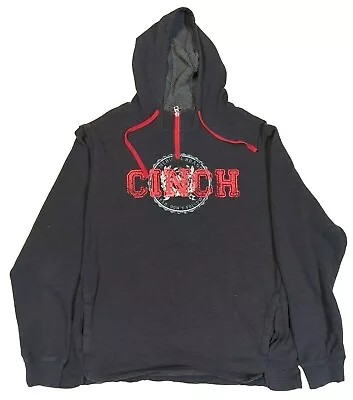 CINCH Pullover Men's Western Hoodie Sz XL Drawstring Colorblock Front Logo EUC🔥 • $14.99