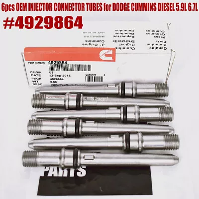 6 New Oem Injector Connector Tubes 4929864 For Dodge Cummins Diesel 5.9l 6.7l • $54