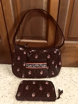 Vera Bradley 'houndstooth Brown' Pattern Shoulder Purse And Wallet • $15.50