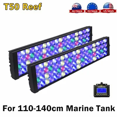 2PC PopBloom Marine Led Aquarium Light Full Spectrum 120cm 48  Reef Coral Tank • $365.49