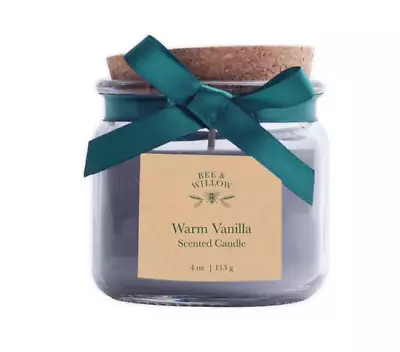 Bee & Willow Holiday Scented Jar Candle  Warm Vanilla  4 Oz. Candle Burns 20+ • $12.95