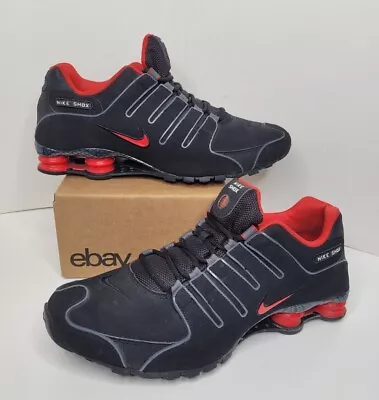 Rare Nike Shox NZ EU Black Men's 13 Black Red Grey Nubuck 325201-060  • $74.99