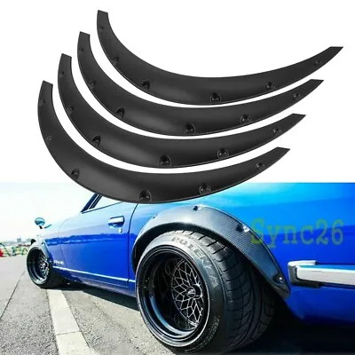 4Pcs Universal Fender Flares 80mm/90mm Wide Body Kit Wheel Arches Durable PU • $62.99
