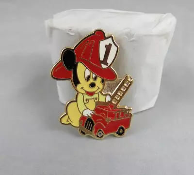 Disney / Lions Club Pin - Baby Mickey Mouse Fireman Firefighter • $21