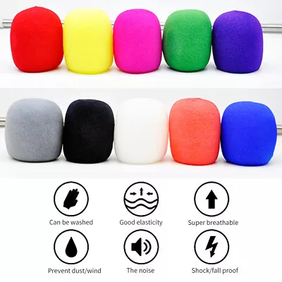 10x Microphone Windscreen Sponge Cover Foam Protective Cap For KTV DJ Mic Sleeve • $5.99