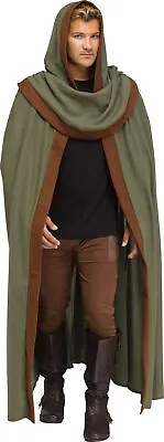 Woodland Warrior Robin Hood Cloak Adult Green Medieval Cape • $37.99