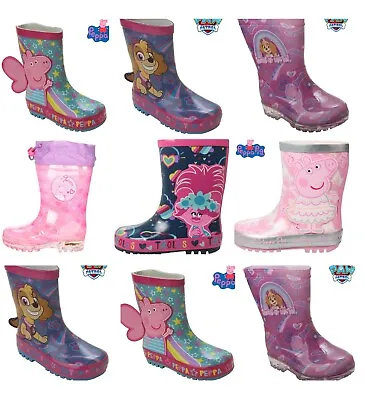 £9.95 • Buy Girls Official Character Wellies Rain Snow Wellington Boots Kids Wellys Uk Size 