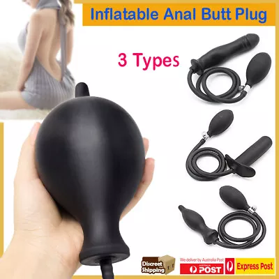 Big Inflatable Anal Butt Plug Dildo Pump G-spot Prostate Massager Adults Sex Toy • $28.85