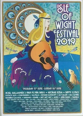 Isle Of Wight Festival 2019 A3 Poster Iow Richard Ashcroft Lily Allen Miles Kane • £10.99