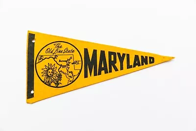 Vintage Maryland The Old Line State Souvenir Felt Mini Pennant 7.5  • $7.49