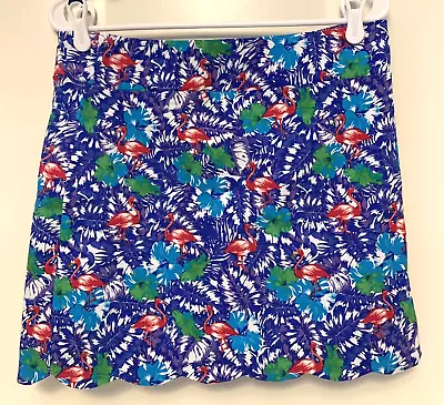 Jason Maxwell Women's M Medium Golf Athletic Skort Skirt Flamingo Tropical Print • $12.75