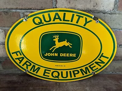 Vintage 1954 John Deere Tractor Porcelain Sign Farm Equipment  16 1/2  X 11  • $179