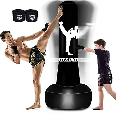 Heavy Punching Bag With Stand Adult - 69  Freestanding MMA Thai Fitness Kickboxi • $28.99